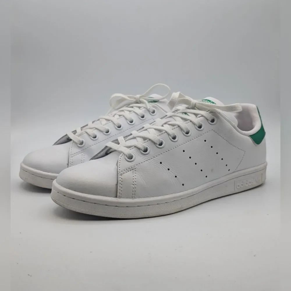 Adidas White and Green Stan Smith Sneakers (6.5)